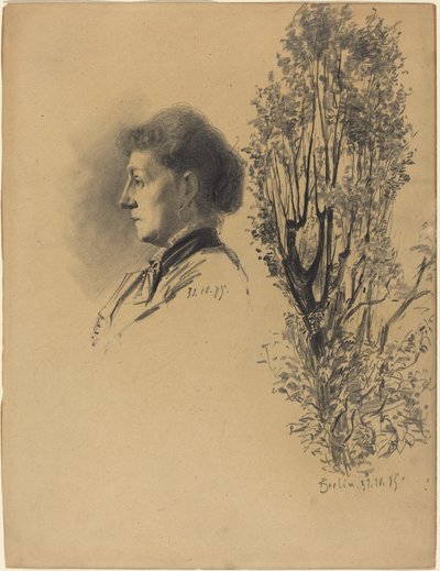 A Woman in Profile and a Pollard Tree in Bloom by Melchior Lechter