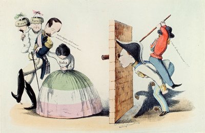 Risorgimento: Cartoon on the Treaty of Turin (Trattato di Torino) of 24/03/1860 by Melchiorre Delfico