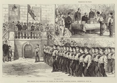 The Prince and Princess of Wales at the Royal Hospital School, Greenwich, 10 July by Melton Prior