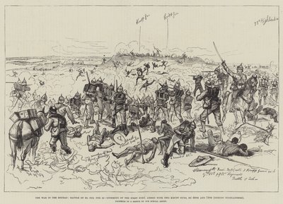 The War in the Soudan, Battle of El Teb, 29 February, Storming of the First Fort, Armed with Two Krupp Guns, by 65th and 75th, Gordon Highlanders by Melton Prior