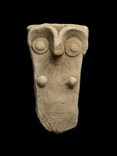Handle from a jar worked as a mother goddess, Early Dynastic III by Mesopotamian