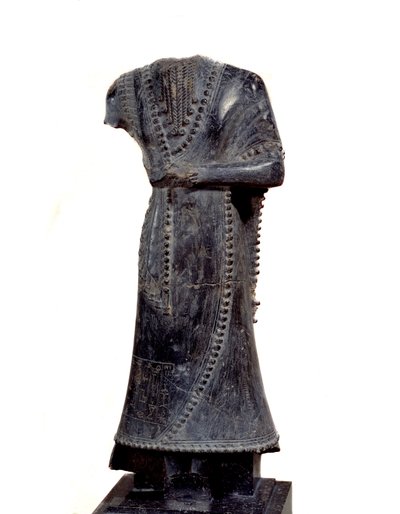 Mesopotamia: Acephal Statuette in Steatite of Idi-Ilum, Governor of Mari, Dedicated to the Goddess Ishtar by Mesopotamian