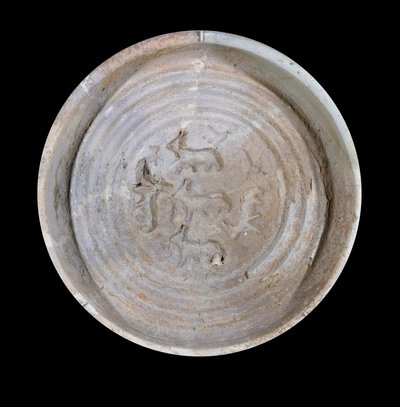 Terracotta cup with ibex. Around 1800 BC. From the royal dishes of the Palace of King Zimrilim a Mari by Mesopotamian