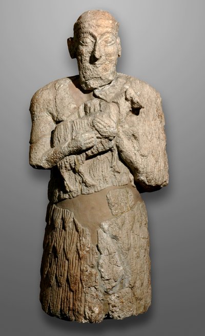 Statue of a Man Bringing Sheep to be Sacrificed, Sumeria by Mesopotamian