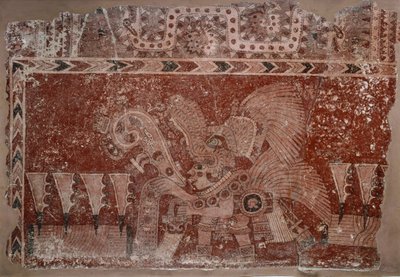 Mural Fragment with Elite Male and Maguey Cactus Leaves, Teotihuacán Style, Classic Period by Mexican School
