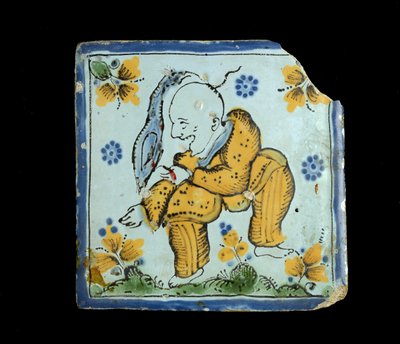 Tile with a grotesque Chinese man, c. 1800 by Mexican School