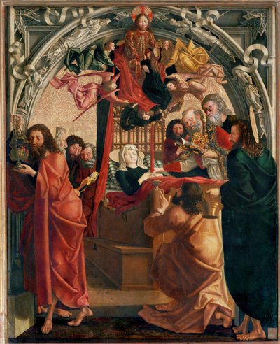 Death of Saint Mary, the apostles surrounding by Michael Pacher