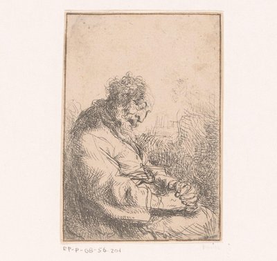 Sleeping Old Man in a Chair by Michael Willmann (attributed to)