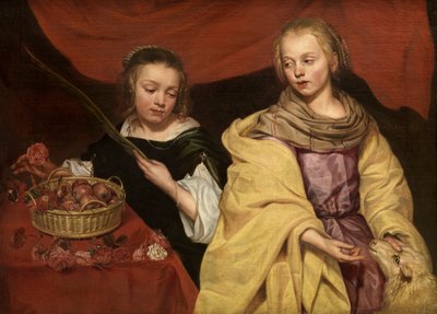 Two Girls as Saint Agnes and Saint Dorothea, c. 1650 by Michaelina Wautier