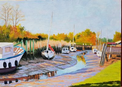 Boats at Low Tide by Michel Bultet