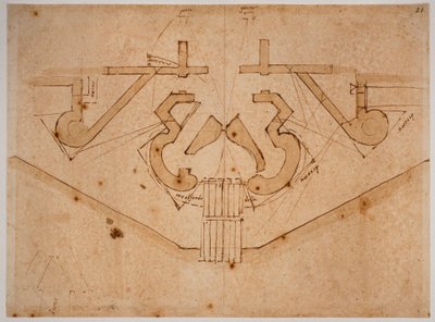 Fortification Design for a Gateway by Michelangelo Buonarroti