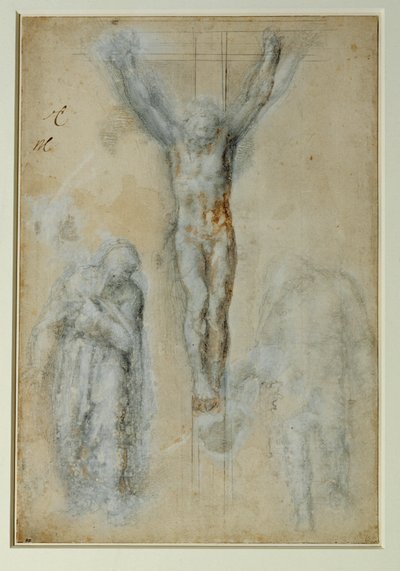 Christ on the Cross between the Virgin and Saint John by Michelangelo Buonarroti