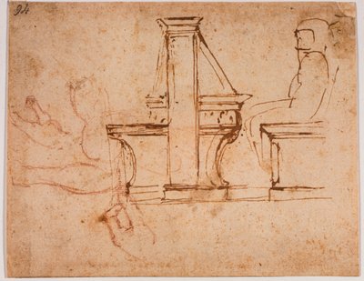 Study for the ceiling of the reading room of the Laurentian Library by Michelangelo Buonarroti