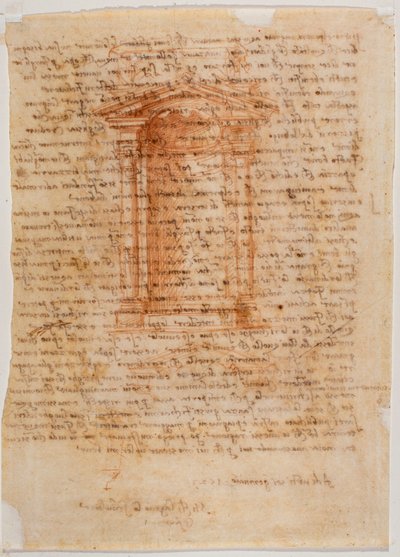 Tabernacle with niche, letter from Michelangelo to Piero Gondi by Michelangelo Buonarroti