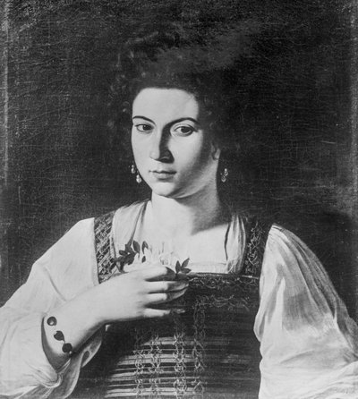 Portrait of a Courtesan (also known as Portrait of Fillide) (destroyed artwork) by Michelangelo Merisi da Caravaggio