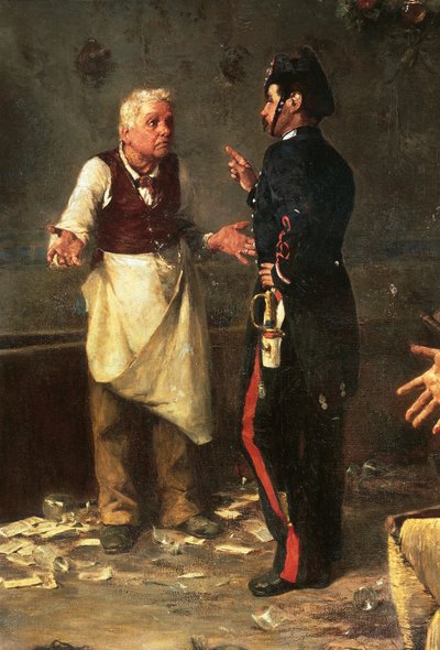 A game of Trumps or Brawl in Trastevere (detail) by Michele Cammarano