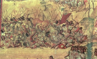 Battle in the City of Cholula Between the Spaniards and the Indians in October 1519 by Miguel Gonzalez