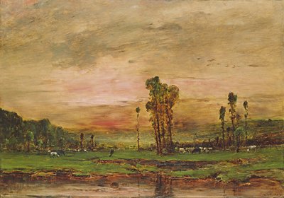 Evening Landscape with a Herd of Cattle near Jouy-en-Josas, 1881 by Mihály Munkácsy
