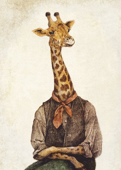 Giraffe With A Human Body by Mike Koubou