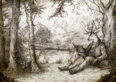 Reading Under a Tree by Mike Koubou