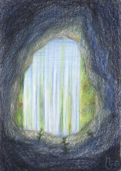 Enchanted Forest Cave by Mirjam Schrei