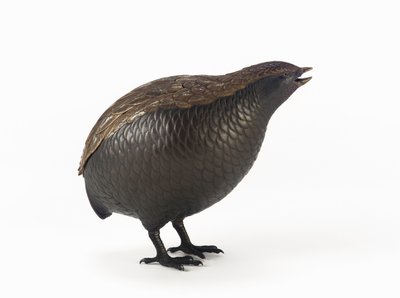Incense box in the shape of a quail, one of a pair, Tokyo, Edo period by Mochizuki Hanzan