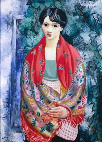 Woman with a Polish Shawl by Moise Kisling