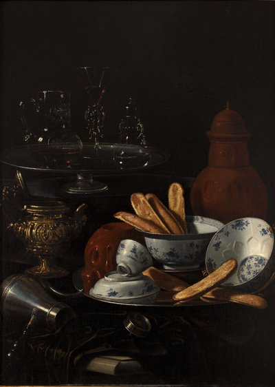 Still Life with Blue and Porcelain and Toast by Monari