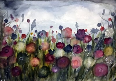 Dreamy Flower Field by Monica Lindblom