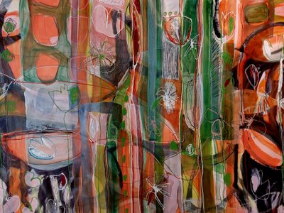 Vibrant Abstract Garden by Monika Riethmueller