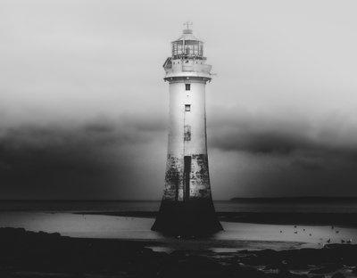 Solitary Coastal Lighthouse by Monika Zemojtel
