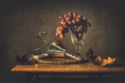 Autumn Grapes Still Life by Monique van Velzen
