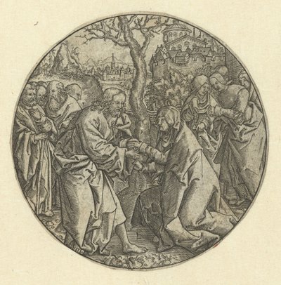 Christ Takes Leave of Mary by Monogrammist L (graveur, Nederland)