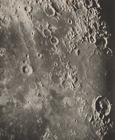 Lunar Photograph Capuanus - Bouillaud - Gassendi, 1896 by Moritz & Puiseux Pierre Henri (1855-1928) Loewy