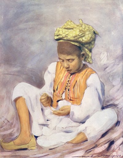 World’s Children: Indian, Threading Beads by Mortimer Ludington Menpes
