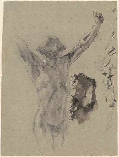 Study of the Figure and Head of Christ in Christ on the Cross and Mary Magdalene by Mose Bianchi