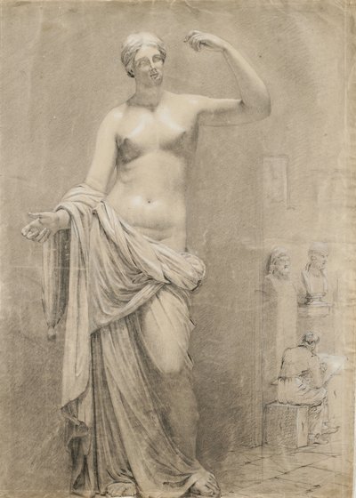 Cast of Venus with Student Sketching in Background by Moseley Danforth