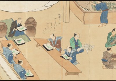 Illustrations of Uji Tea Production by Motonari Sait?