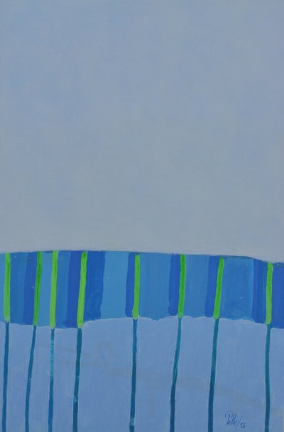 Modern Blue Green Stripes by Mr PETTO