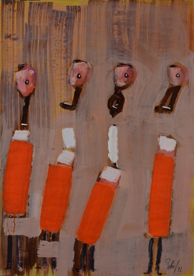 Orange Abstract Figures by Mr PETTO