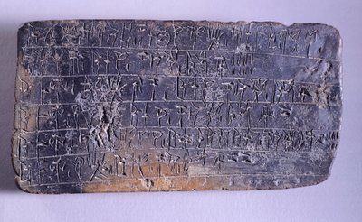 Tablet Inscribed in Linear B, Terracotta from Nestor Palace Archives in Pylos, Mycenaean Civilization, ca 13th Century BC by Mycenaean