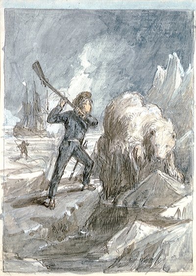 Nelson Encountering a Bear, c.1854 by Myles Birket Foster