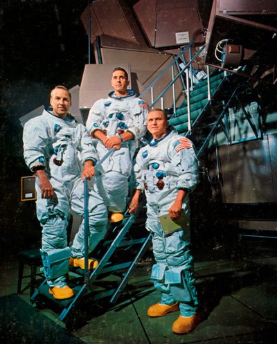The Crew of Apollo 8 in Front of a Simulator, 1968 by NASA Images