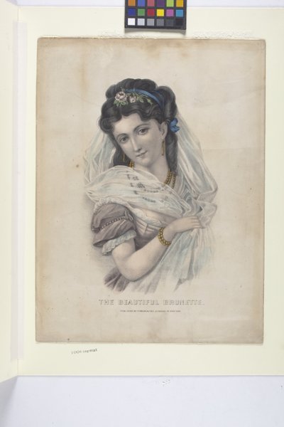 Beautiful Brunette by N. and Ives J.M. (1824 95) Currier