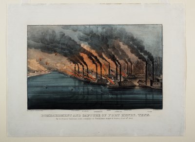 Bombardment and Capture of Fort Henry, Tennessee, c.1862 by N. and Ives, J.M. Currier