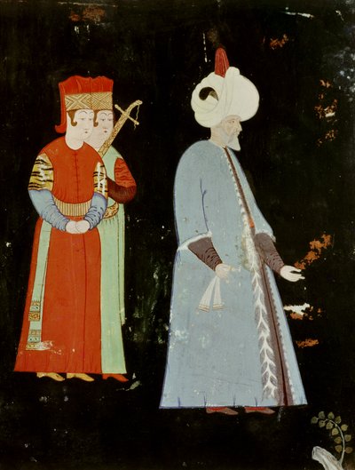 The Sultan Suleyman the Magnificent (1494-1566) with Two Dignitaries by Nakkep, called Nigari Reis Haydar