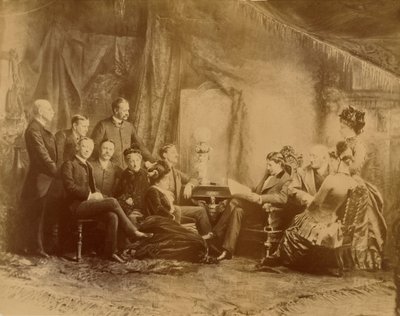 The Reading of the Play, the Actors and Actresses of the Daly Company by Napoleon Sarony