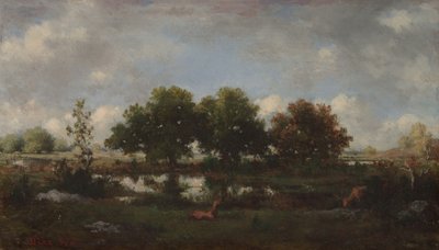 Forest Landscape with Stags by Narcisse Virgile Diaz de la Peña