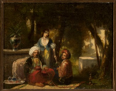 Man with a Hookah against a Forest Landscape by Narcisse Virgile Diaz de la Peña