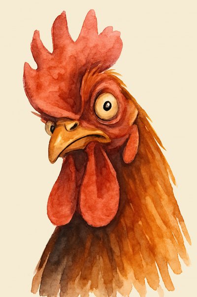 Anxious Rooster by Natalie Bruns